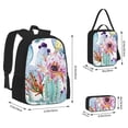 thumbnail image 4 of Naloa Cactus Print Large Capacity Backpack Lunch Bag Pencil Case Combination 3 Piece Set for Student, 4 of 8