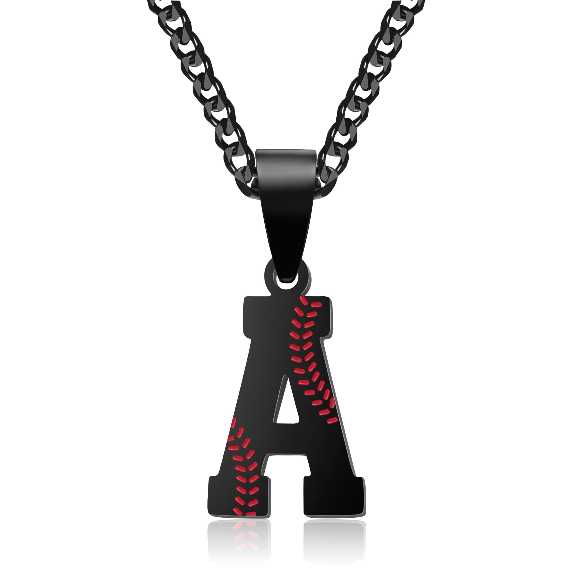 Baseball Necklace for Men ,Initial AZ Letter Baseball Jewelry Pendant