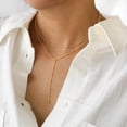 thumbnail image 2 of Gold Necklace for Women, Dainty Gold Necklace 14K Gold Plated Lariat Pearl Y-Shaped Necklace Layered Bead Chain Diamond Drop Necklaces Minimalist Jewelry for Women, 2 of 2