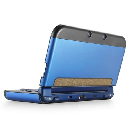 New 3DS XL Case (Navy Blue) - Plastic + Aluminium Full Body Protective Snap-on Hard Shell Skin Case Cover for New Nintendo 3DS LL XL 2015 - [New Modified Hinge-less Design]