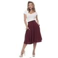 thumbnail image 1 of Burgundy High Waist Full Skirt w Pockets - S to 2X - Vintage Inspired at Hey Viv, 1 of 2