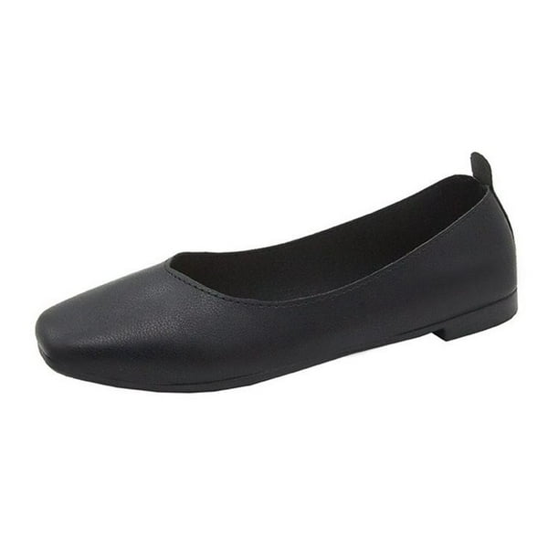 Zapatos planos para mujer, primavera 2022, zapatos planos de bailarina con punta cuadrada de marca para mujer, mocasines informales sin cordones para mujer, zapatos planos para mujer39 Gao Jinjia LED