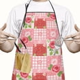 thumbnail image 2 of Pioneer Flower Floral Print Pattern Cotton Linen Apron with Pockets, Waterproof Adjustable, 33x27 Inch for Kitchen, Gardening, BBQ, Salon, 2 of 6