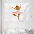 thumbnail image 1 of Girls Tapestry, Ballerina Dancing Daughter Classic Performance Hobby Birthday Kids Baby Theme, Wall Hanging for Bedroom Living Room Dorm Decor, 80W X 60L Inches, Rose and Brown, by Ambesonne, 1 of 2