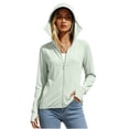 thumbnail image 3 of Uaswgudfs Women's UPF 50+ Sun Protection Hoodie with Extended Wide Brim Hat, Full Zip Lightweight Breathable UV Resistant Hiking Running Golf Athletic Jacket for Outdoor, 3 of 6
