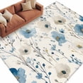 thumbnail image 2 of Rectangle Area Rug 6x9ft,Blue Flower Pastoral Wildflower Washable Carpet Non-Slip Runner Accent Rugs Indoor Floor Mat for Bedroom Living Room Decor,Watercolor Floral Leaves Plant, 2 of 8