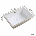 thumbnail image 6 of 24" X 16" Undermount Kitchen Sink - White Ceramic Single Bowl Sink, Deep 8" Basin Without Bottom Grid, Scratch & Heat Resistant, 6 of 8