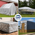 thumbnail image 2 of TARP SUPPLY Inc 26' x 40' Heavy Duty Silver Poly Tarp with Aluminum Grommets and Reinforced Corners, Waterproof, UV Resistant 10 Mil Protective Cover for Roof, Material, Equipment & Outdoor Use, 2 of 8