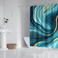 thumbnail image 2 of Teal and Gold Marble Splatter Pattern Shower Curtain 72"x84" ,Bathroom Decorative Shower Curtains Set with 12 Hooks,Modern Waterproof Washable Shower Curtain, 2 of 6