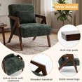 thumbnail image 5 of Leumius Mid-Century Modern Accent Chair,Upholstered Chenille Fabric with Pillow and Solid Wood Frame for Bedroom, Living Room, Balcony, Reading Room,Dark Green, 5 of 8