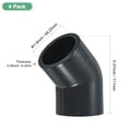 thumbnail image 3 of Uxcell Conector Adaptador de 45 Grados en Paquete de 4, Accesorio de Tubo de 1-1/2" en Codo Schedule 80 para Línea de Agua, Gris, 3 of 6