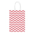thumbnail image 1 of 25Pcs Small Wave Shape Kraft Paper Gift Bags With Handles Bags Recyclable Tote Bag（Red）, 1 of 5
