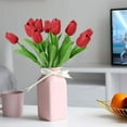 thumbnail image 4 of 10pcs Artificial Tulip Flowers, Real Touch Pink Tulips, Fake Tulips for Bouquet Arrangements Table Centerpieces Home Indoor Outdoor Summer Decorations, 4 of 5