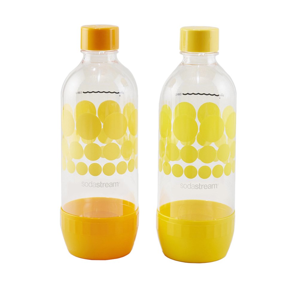 SodaStream 1 Liter Classic Orange & Yellow Carbonating Bottles, 2 Count