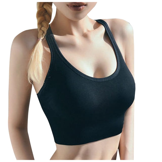 Sujetador deportivo para mujer 2025 Camiseta sin mangas para entrenar - Acolchado incorporado, diseño con tirantes, sujeción media para yoga/correr - Tallas S-XL