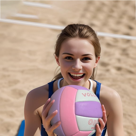 Soft Touch Volleyball Kit - PU Leather Volleyball for Outdoor Indoor Play Beach Game Gym Training Practice with Pump