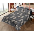 thumbnail image 4 of Ambesonne Vintage Fitted & Flat Sheet with Shams 4 Pcs Set, Floral Classic Jacobean Art, Queen, Dark Taupe Grey Tan, 4 of 5