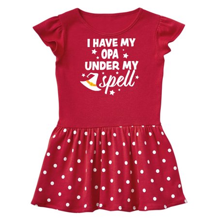 

Inktastic I Have My Opa Under My Spell with Cute Witch Hat Gift Baby Girl Dress