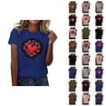 thumbnail image 1 of T-shirts de la Saint-Valentin pour Femmes 2026 à Manches Courtes Col Rond avec Cœur Graphique, 1 of 4