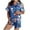 Blue, variant on Comfy Pajamas Sets Womens Christmas Soft Short Sleeve Lapel Button Santa Print Tshirts and Pants Loungewear for Cozy Homewear Outfit Relaxing Nightwear Holiday Ladies Sleepwear Set,Green,M