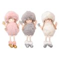 thumbnail image 1 of ColoMX 3 colgantes navideños: adornos de madera para árbol de Navidad, Papá Noel, muñeco de nieve, elfos de peluche, manualidades, decoración de pared., 1 of 7