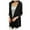 Black, variant on Women’s Open Front Long Sleeve Cardigan, Lightweight Polyester Drapey Knit Cardigan with Pockets for Spring Summer Autumn Sky Blue One Size