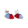 thumbnail image 2 of BemeyourBBs Kids Toddler Baby Girls 4th of July Outfit Baby Girl Independent Day Summer Clothes Fourth of July American Girl Letter Embroidery Sleeveless Tank Tops Star Print Tulle Tutu Skirt Set, 2 of 9