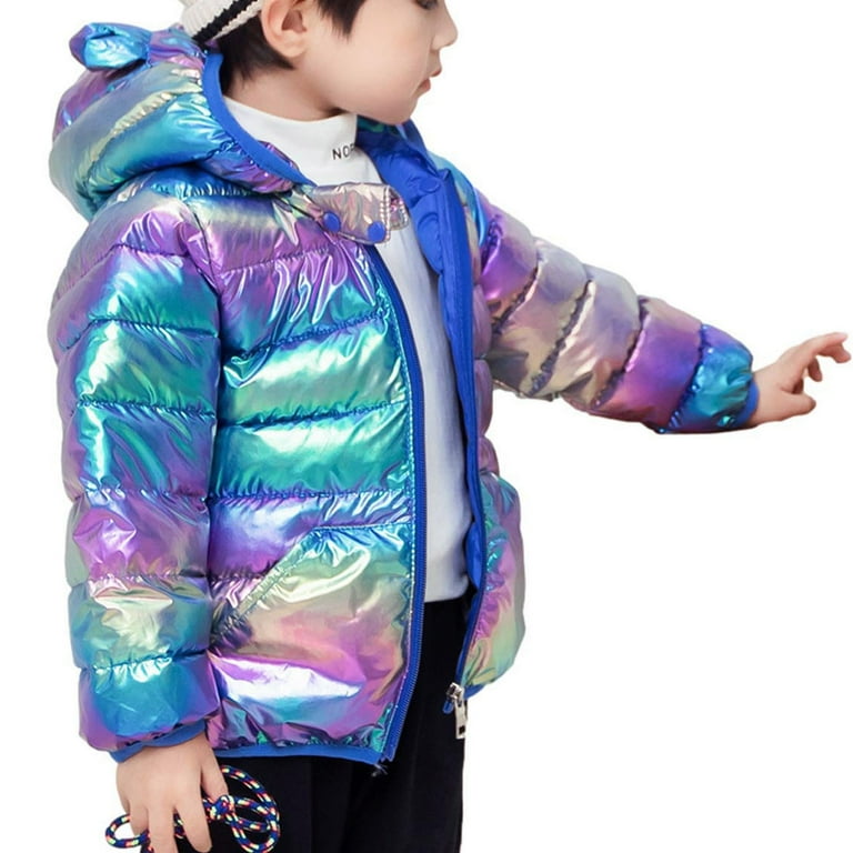 Hooded Puffer Jacket for Girls Boys, Packable Down Warm Coat