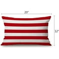 thumbnail image 4 of Red Stripe Cotton Linen Throw Lumbar Waist Pillow Case Cushion Cover Home Office Decorative Rectangle 12 X 20 Inches, 4 of 6