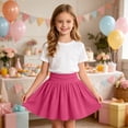 thumbnail image 5 of Loopsun Toddler Girls Ribbed Skirts 5 to 16 Years Solid Elastic Waist Shorts Liner Casual Sports Skirts, 5 of 5