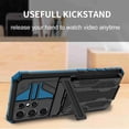 thumbnail image 5 of Decase Phone Case for Samsung Galaxy S22 Ultra Heavy Duty Cover With Slim Credit Card Holder Kicktand Hybrid Mobile Slot Rugged Case For Galaxy S22 Ultra, Blue, 5 of 7