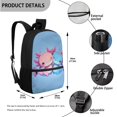 thumbnail image 3 of Jeiento Cute Axolotl Backpack for Girls 4-6 6-8 8-10 Kids Backpacks Set with Lunch Box Pencil Case Water Bottle Holder 4 Pcs Lightweight School Bags for Preschool Elementary Bookbag Satchel Blue, 3 of 7