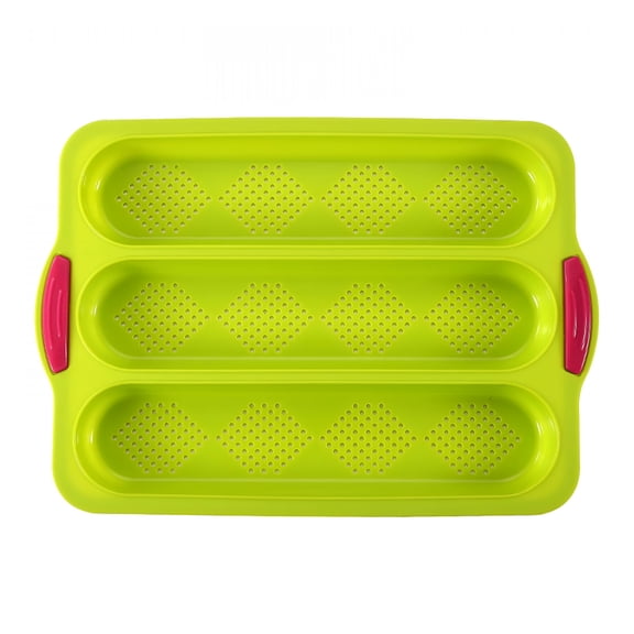ACDANC 2026 New Silicone French Bread Pan Bread Loaf Pan– 3-Loaf Non-Stick Perforated Tray for Baguette,Sandwich Loaf Or Sub Rolls,Oven & Toaster Safe Baking Mold,1 Loaf Pan