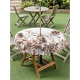 thumbnail image 4 of Outdoor Tablecloth with Umbrella Hole for Patio/Picnic/Party/Camping, Spring Floral Waterproof Table Cloth Round Cover Washable, Watercolor Elegant Pastoral Flowers (Dia 54"), 4 of 8