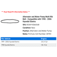 thumbnail image 2 of Alternator and Water Pump Multi Rib Belt - Compatible with 1998 - 2006 Hyundai Elantra 1999 2000 2001 2002 2003 2004 2005, 2 of 2