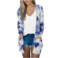 thumbnail image 2 of Mqqzkk Women Printing Long Sleeve Casual Blouse With Pocket Cardigan Outwear, 2 of 5