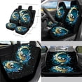 thumbnail image 2 of Yuyamidu Panda Car Seat Cover for Sedan SUV Moon Steering Wheel Cover Seatbelt Pads Blue Flower Handbrake Cover Gear Shift Knob Cover Trash Can Armrest Cover Rearview Mirror Cover Coasters, 14 Pack, 2 of 7