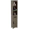 thumbnail image 2 of Farmhouse Narrow Bathroom Storage Cabinet with Recessed Drawer, Tall Slim Storage Cabinet with Barn Door, Weathered Gray Oak, 2 of 9