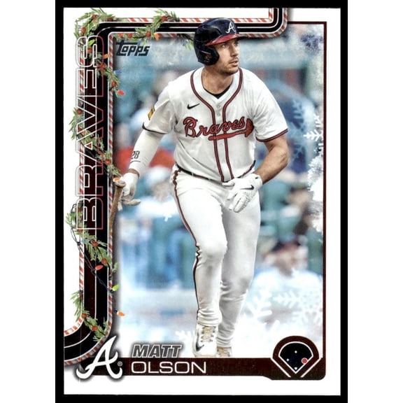 2025 Topps Holiday Matt Olson H15 Atlanta Braves Baseball Card Atlanta Braves MLB Baseball Trading Card