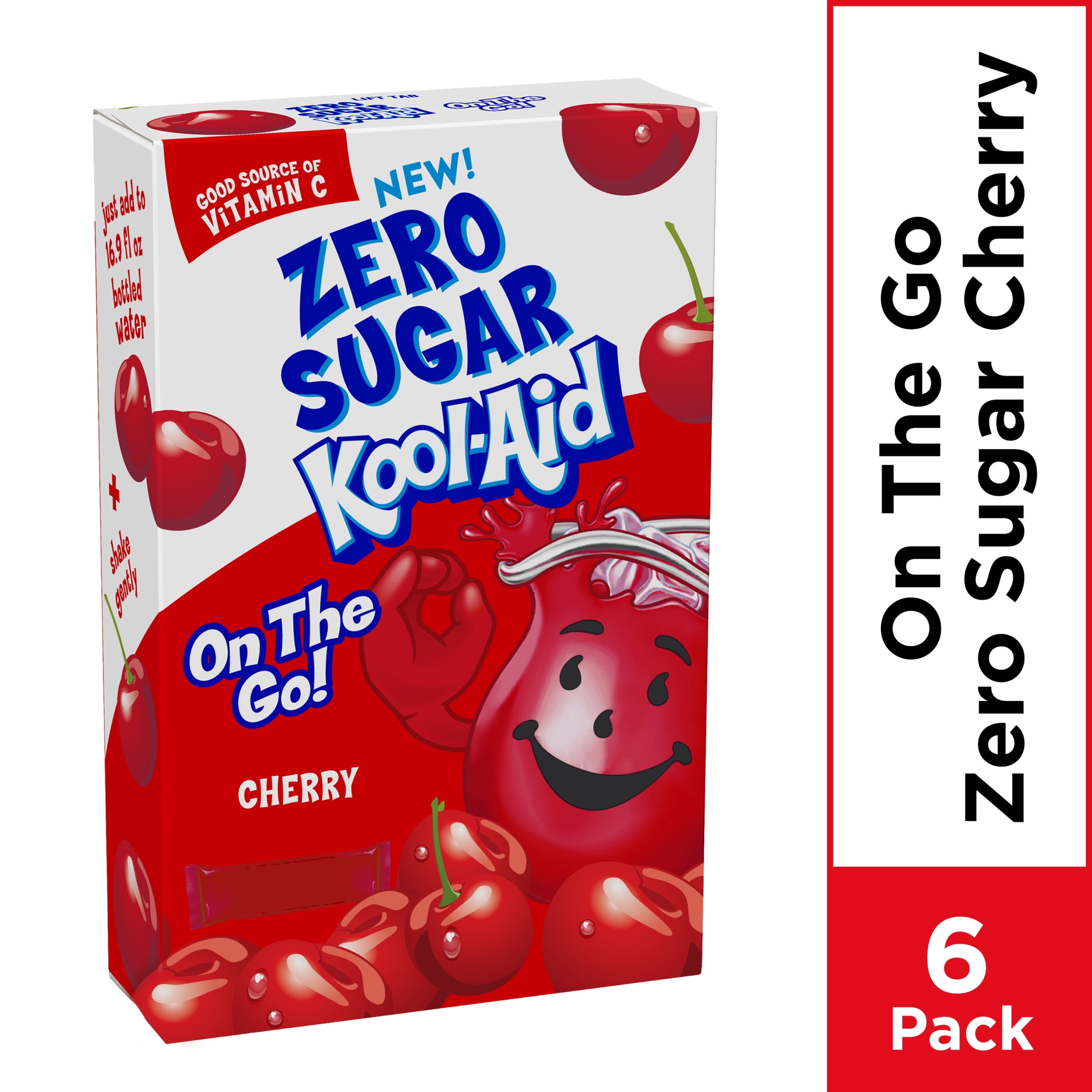 KoolAid OnTheGo Cherry SugarFree Powdered Drink Mix, 6 ct Packets