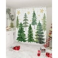thumbnail image 3 of Polyester Fabric Green Christmas Tree Shower Curtain, Yellow Snowflake Xmas Rustic Waterproof Bathtub Curtain Bathroom Decor Set with Hooks 72 x 84 Inches, 3 of 6