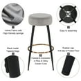 thumbnail image 4 of Duhome Elegant Lifestyle Backless Bar Stools Set of 2, Velvet Barstools Bar Height Round Stool Kitchen Island Stool, Gray, 4 of 11