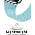 thumbnail image 3 of RTHG-Stretchy Nylon Watch Bands Compatible with Apple Watch Series 9/8/7/6/5/4/3 SE 2/1, Adjustable Braided Elastic Sport Loop Rugged Straps for iWatch Women Men (Robin Sky Blue, 38/40/41MM), 3 of 4