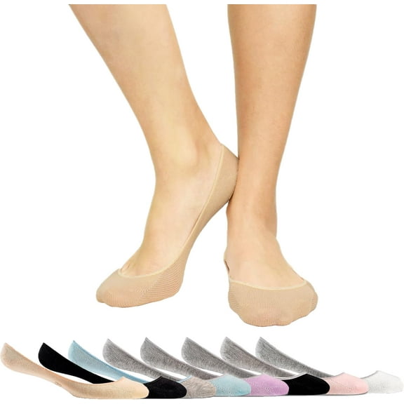 Womenu2019s No Show Loafer Socks, Boat Shoe Liners with Non Slip Grip