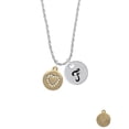 thumbnail image 2 of Delight Jewelry Goldtone Disc with Crystal Heart Silvertone Script Initial Disc - F - Charm Necklace, 20"+3", 2 of 4