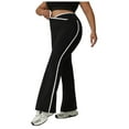 thumbnail image 5 of PiGOGI Women's Tight Yoga Pants with Crossed High Waist Wide Leg Flared Exercise Fitness Leggings Black XL, 5 of 6