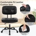 thumbnail image 2 of Silla Ergonómica DUMOS Sin Brazos con Ruedas y Tapizado en Cuero PU, 2 of 7