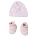 thumbnail image 1 of Conjunto de ropa Bambini Preemie, gorra y botín para recién nacido, color rosa, 1 of 3