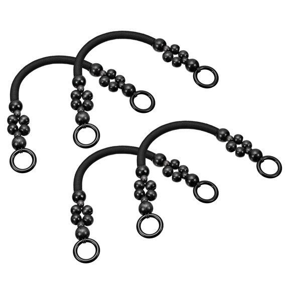 Uxcell 18.1" Wooden Beaded Bag Handles Purse Strap Handle for Purse Making, 4Pack Black
