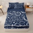 thumbnail image 2 of Homewish Football Sports Zipper Full Size Comforter Sets with Fitted Sheet and 2 Pillowcases, Navy Star Zipper Bedding Set for Boys and Girls, Navy Reversible, 4-Piece, 2 of 6